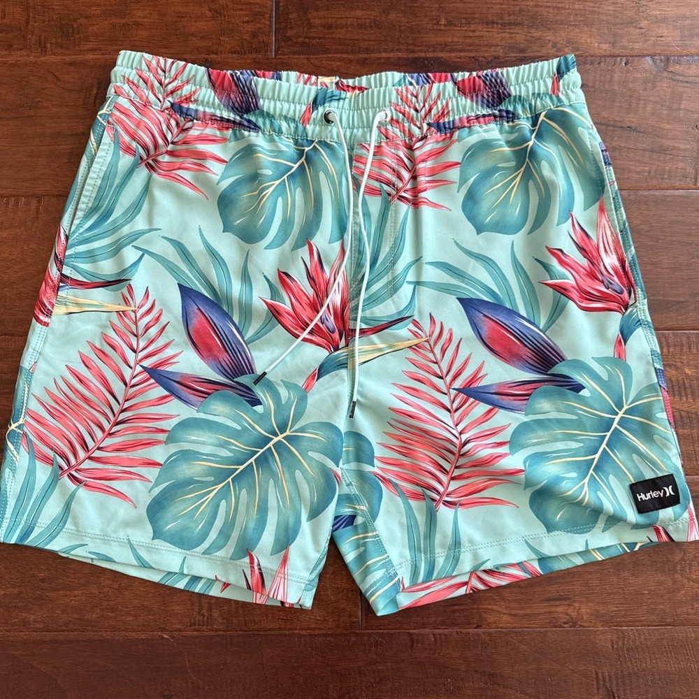 Hurley Swim Shorts Tropical 4 Way Stretch Hybrid Size Medium